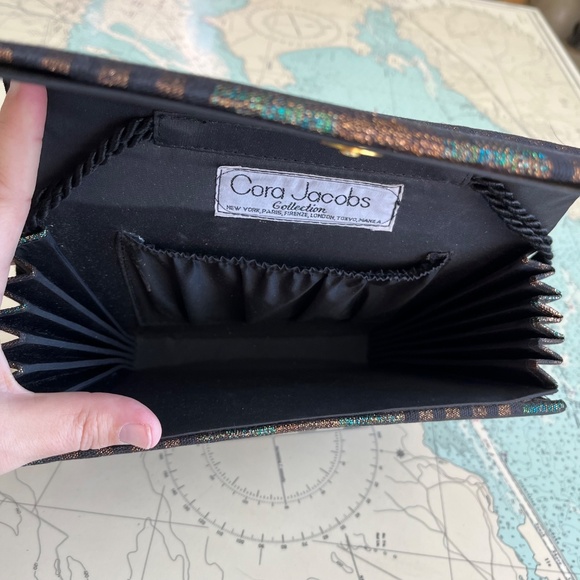 Vintage Cora Jacobs Black and Copper Purse - Picture 7 of 8